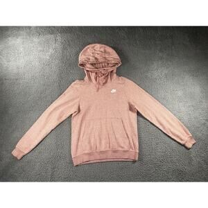 Nike Hoodie Women XS High Neck Pink Heathered‎ Pullover